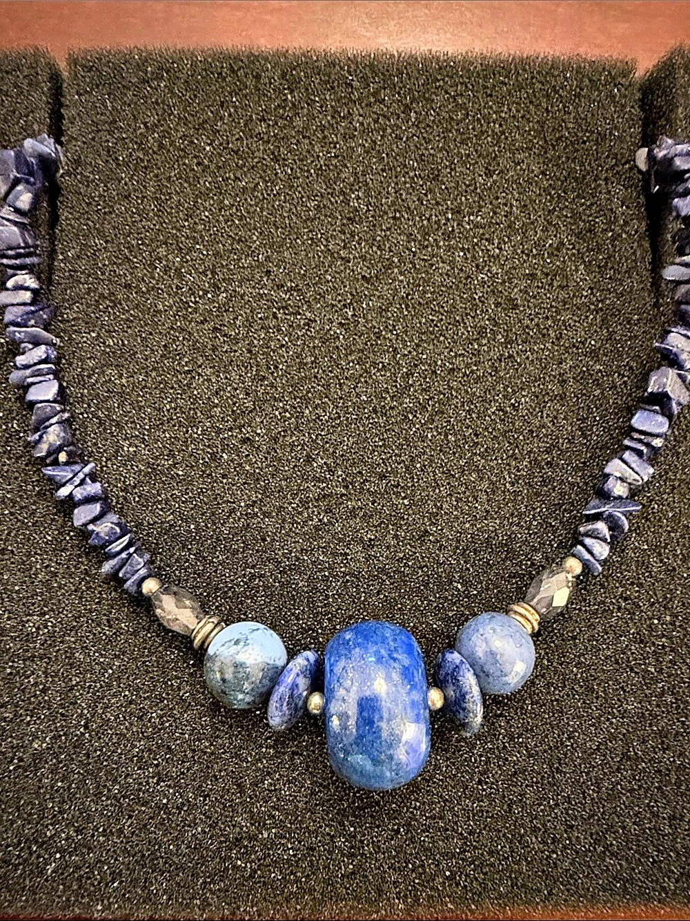 BARSE Blue Beaded Sterling Silver Necklace